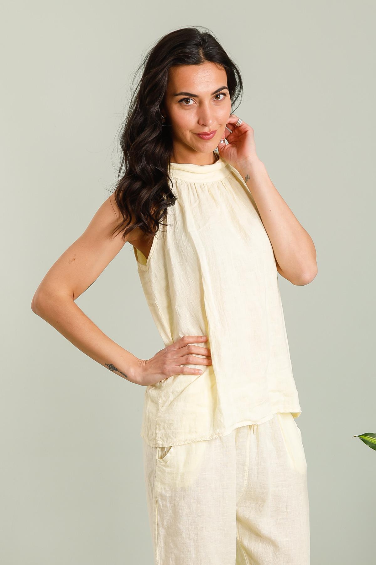 Tops Femme Jaune pastel Naïs LI11139 #c Efashion Paris