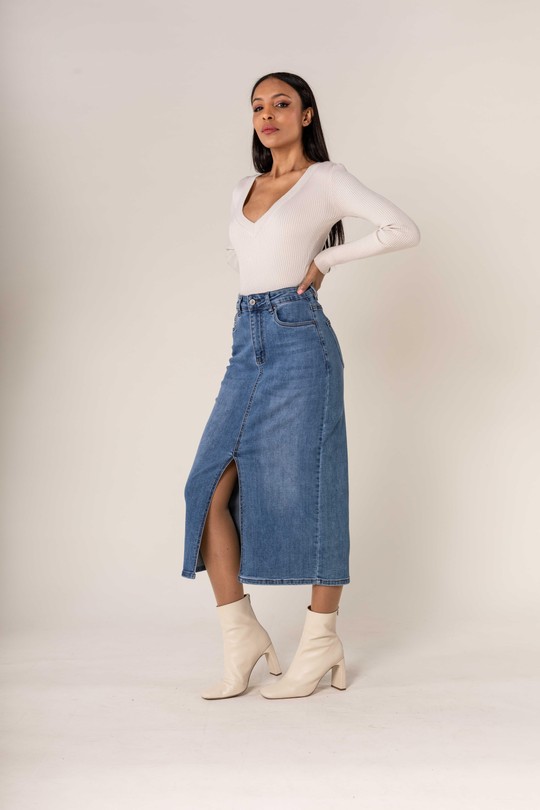 Jupes Femme Bleu Nina Carter P215-5 Efashion Paris