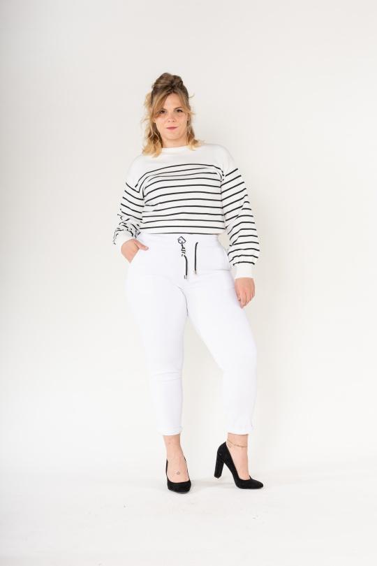 Pantalons Femme Blanc Nina Carter P518-2 Efashion Paris