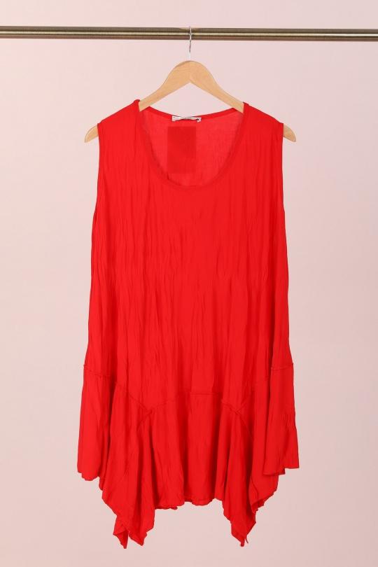 tunique rouge femme grande taille 46 au 60 marque 2w paris d3740