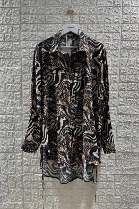 Chemises & blouses Femme Noir/bleu 2W Paris 2WH001 LÉOPARD Efashion Paris