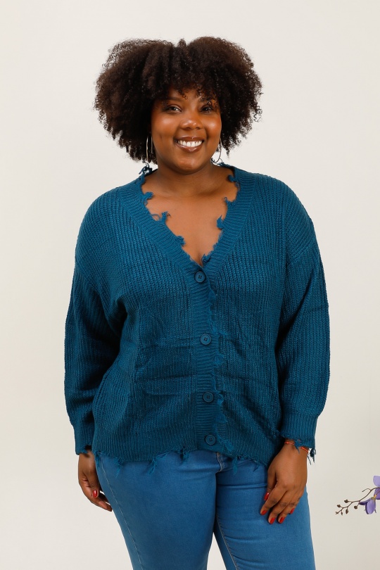 Cardigans Women Peacock blue 2W Paris 2WG05 Efashion Paris
