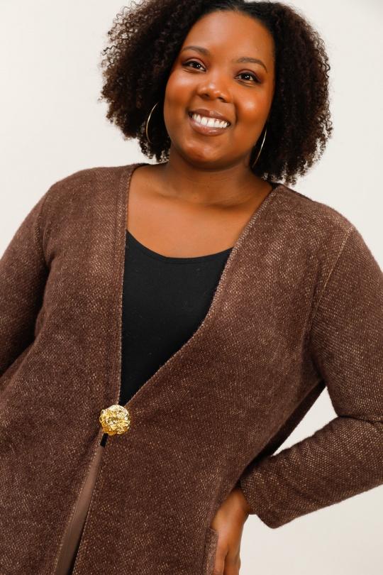 Cardigan Donna Brown 2W Paris G1746 Efashion Paris