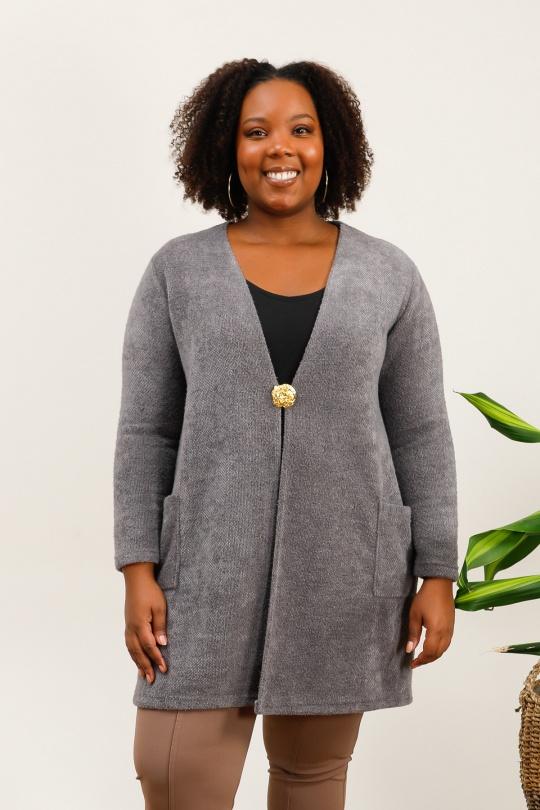 Cardigan Donna Grey 2W Paris G1746 Efashion Paris