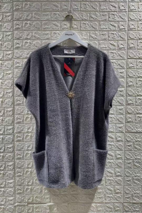 Cardigan Donna Grey 2W Paris G1747 Efashion Paris