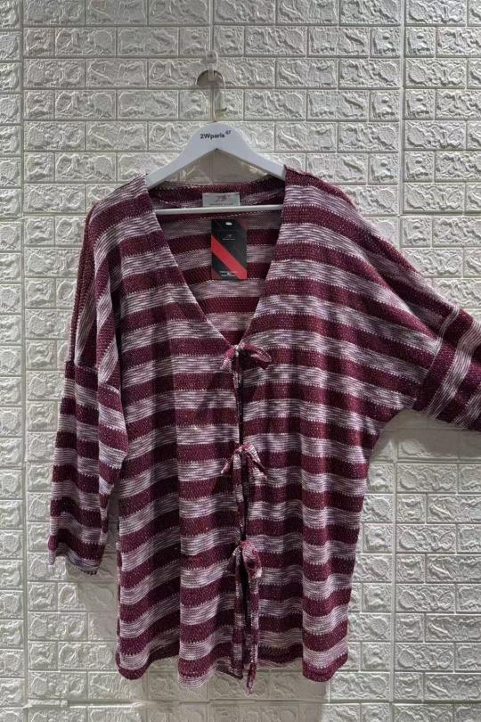 Cardigans Women Burgundy 2W Paris G1751 Efashion Paris