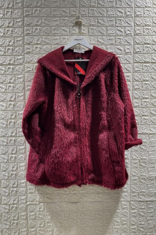 Manteaux Femme Bordeaux 2W Paris V1748-2 Efashion Paris