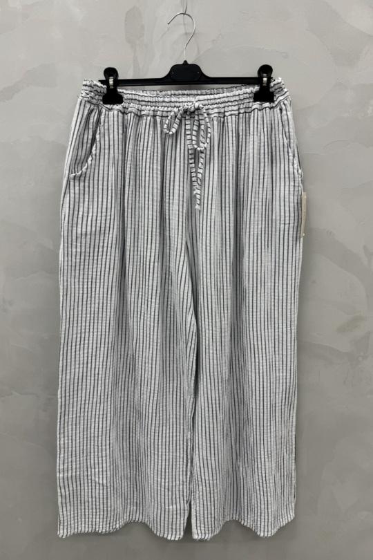 Pantalons Femme Blanc 2W Paris IT83555-GAZE DE CONTON Efashion Paris