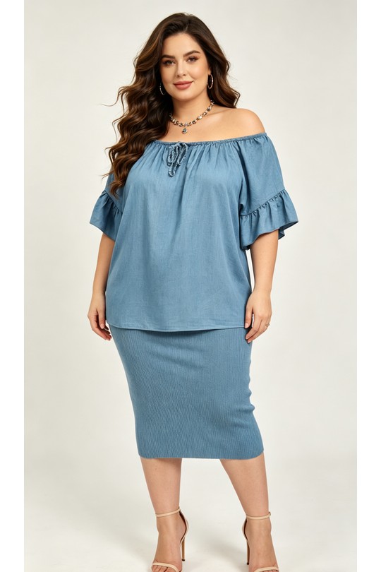 Tops Femme Bleu jean 2W Paris IT661085 JEAN LYOCELL-JEAN Efashion Paris