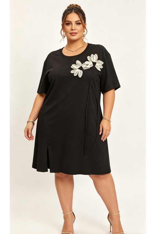 Robes & Combinaisons Femme Noir 2W Paris 2WH613-NOIR Efashion Paris