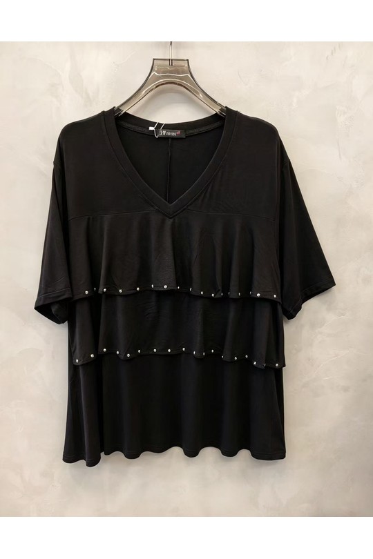 T-shirts Femme Noir 2W Paris 2WH618-NOIR Efashion Paris