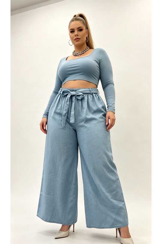 Pantaloni Donna Sky blue 2W Paris IT83492-BLEU CIEL Efashion Paris