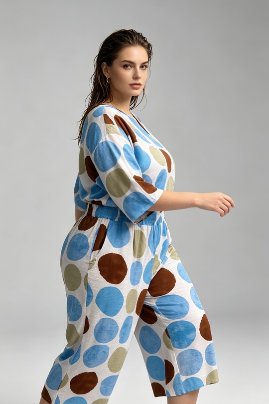 Pantacourts Femme Bleu 2W Paris 2WP603-1 IPM POIS Efashion Paris