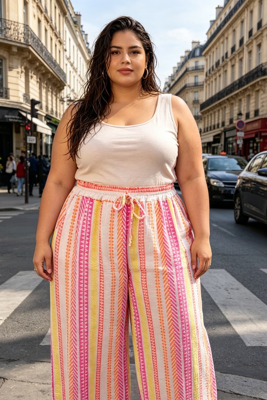 Pantalons Femme Blanc 2W Paris IT83555-RAYURES Efashion Paris