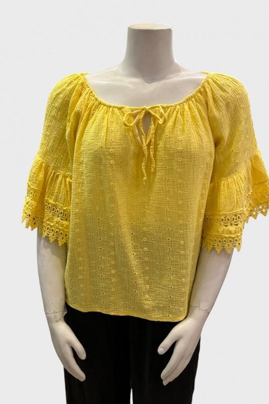 Tops Femme Jaune fluo SUPER BELLE 010352+5 Efashion Paris
