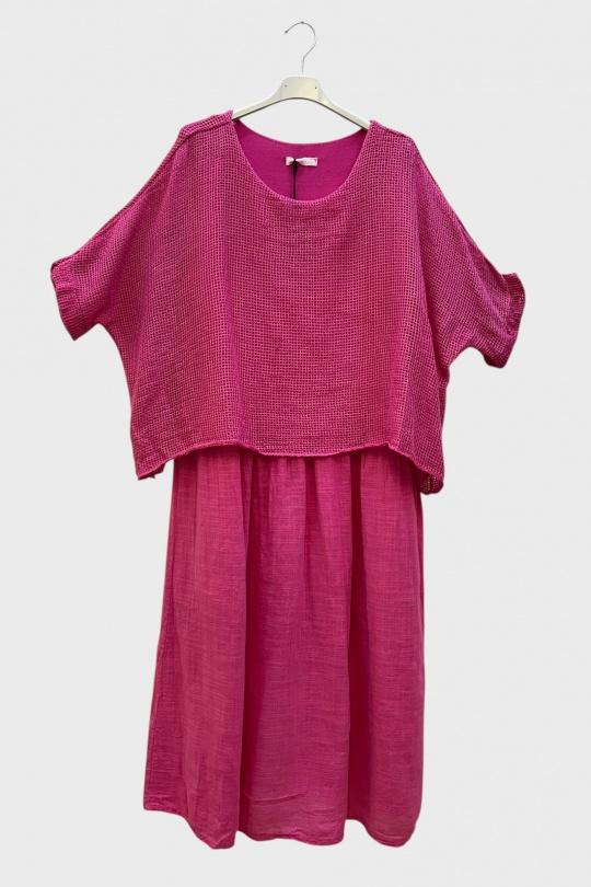 Robes mi-longues Femme Fuschia SUPER BELLE 19056A Efashion Paris
