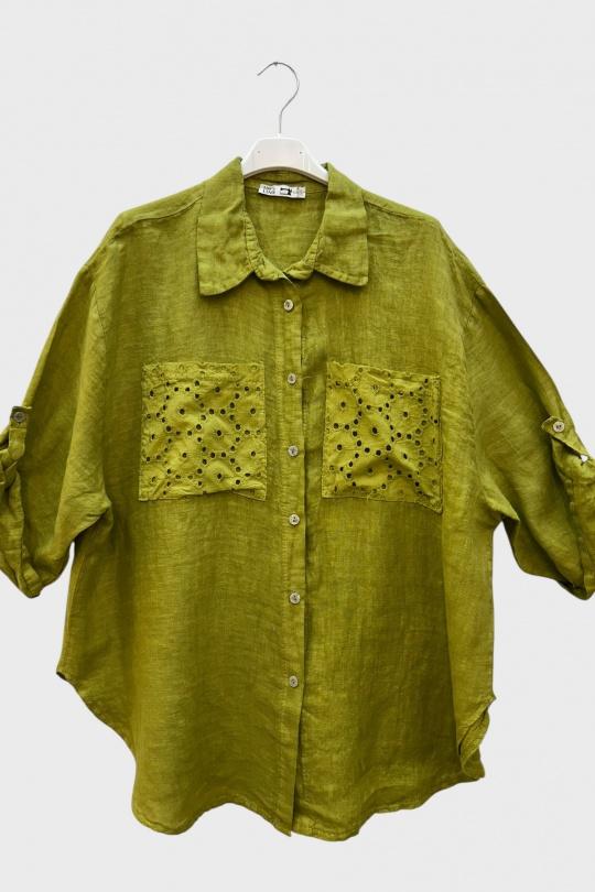 Chemises Femme Vert pomme SUPER BELLE 20407 Efashion Paris