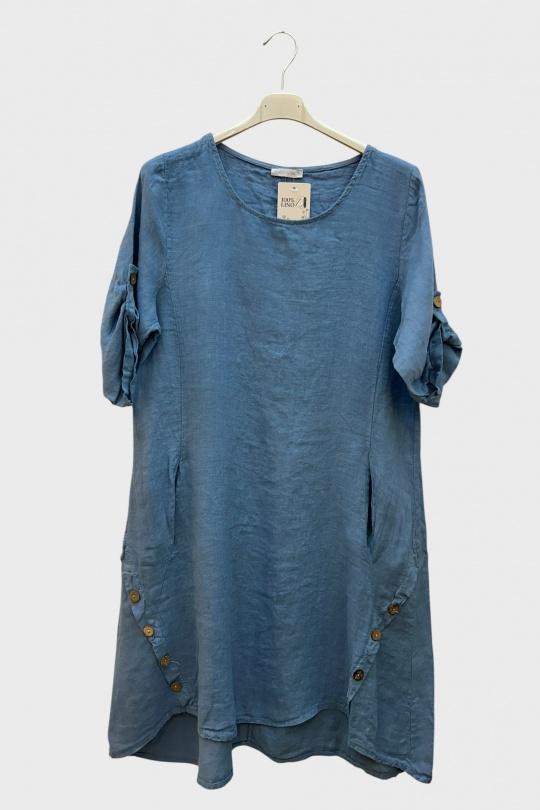 Robes mi-longues Femme Bleu jean SUPER BELLE 4411 Efashion Paris