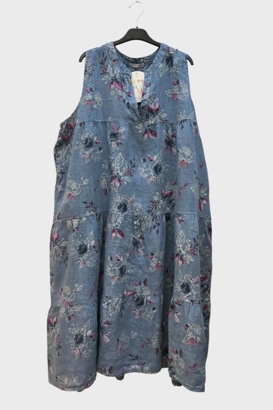Robes mi-longues Femme Bleu jean SUPER BELLE 2231 Efashion Paris