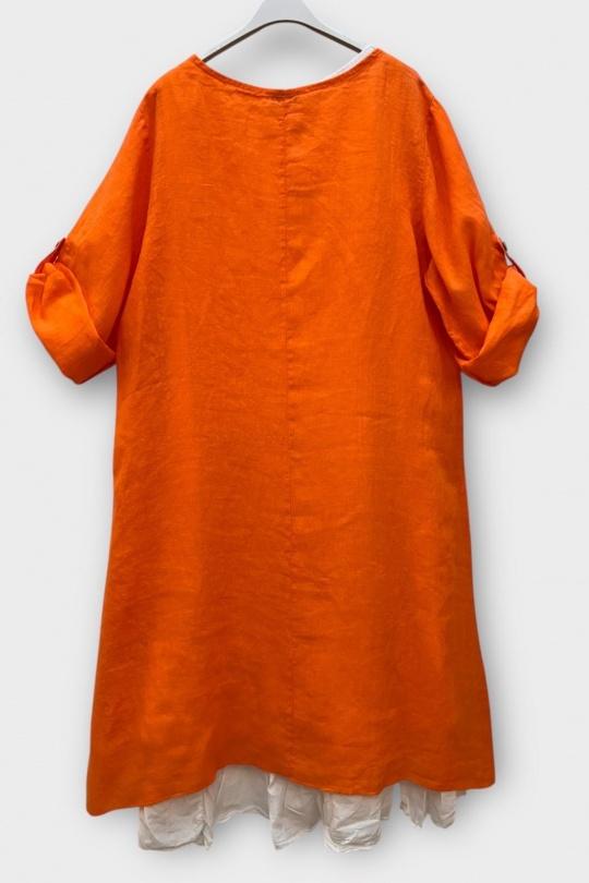 Robes mi-longues Femme Orange SUPER BELLE 0853 Efashion Paris