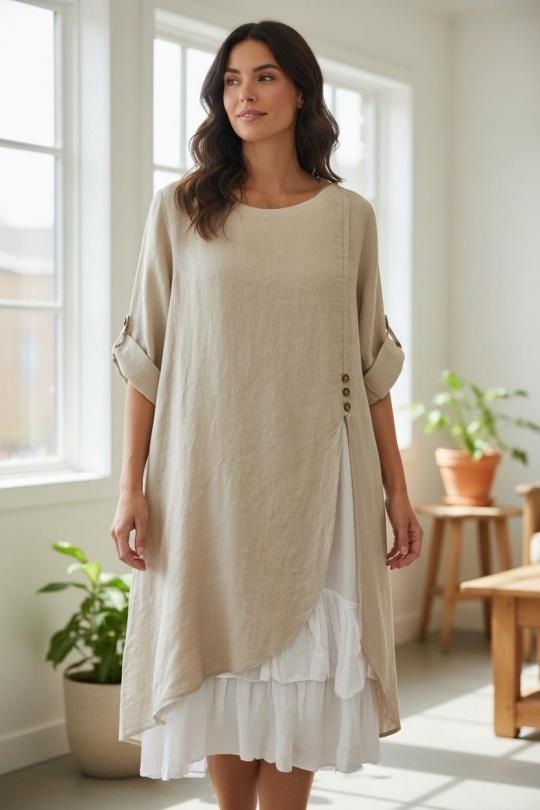 Robes mi-longues Femme Orange SUPER BELLE 0853 Efashion Paris