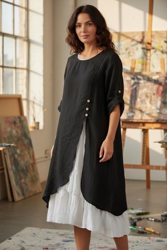 Robes mi-longues Femme Orange SUPER BELLE 0853 Efashion Paris