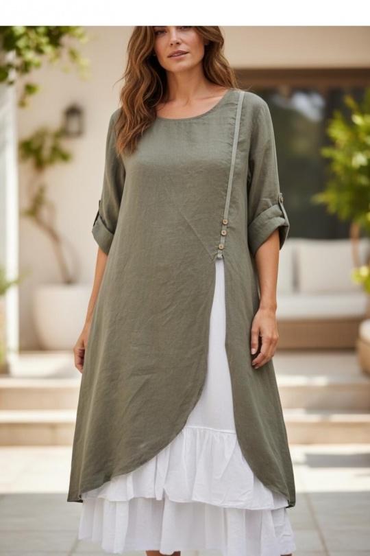 Robes mi-longues Femme Orange SUPER BELLE 0853 Efashion Paris