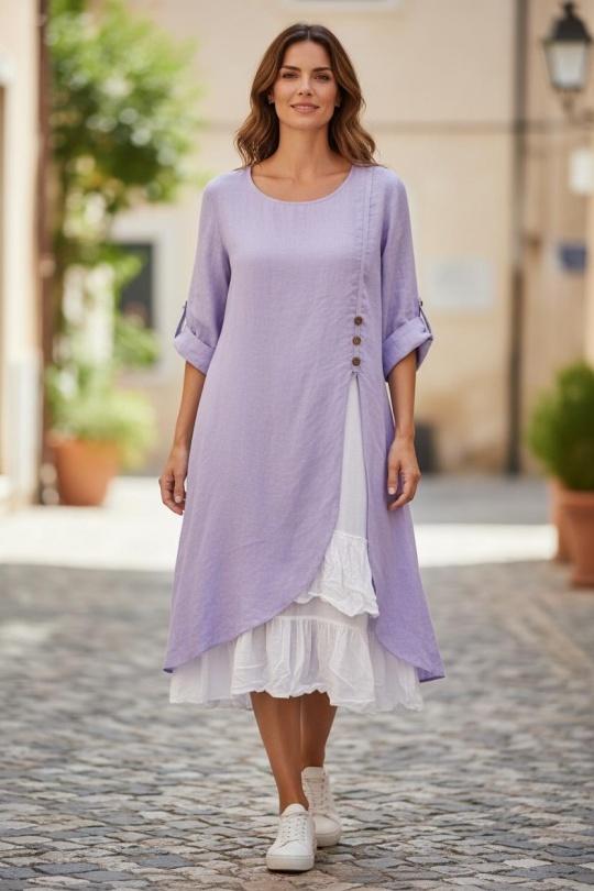 Robes mi-longues Femme Orange SUPER BELLE 0853 Efashion Paris