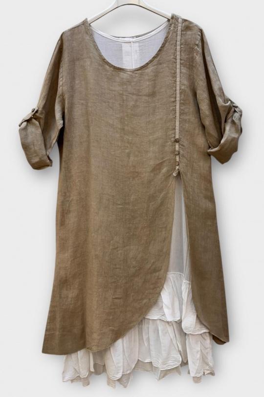 Robes mi-longues Femme Orange SUPER BELLE 0853 Efashion Paris