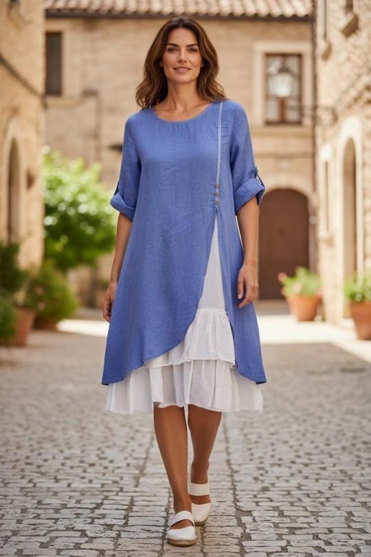 Robes mi-longues Femme Orange SUPER BELLE 0853 Efashion Paris