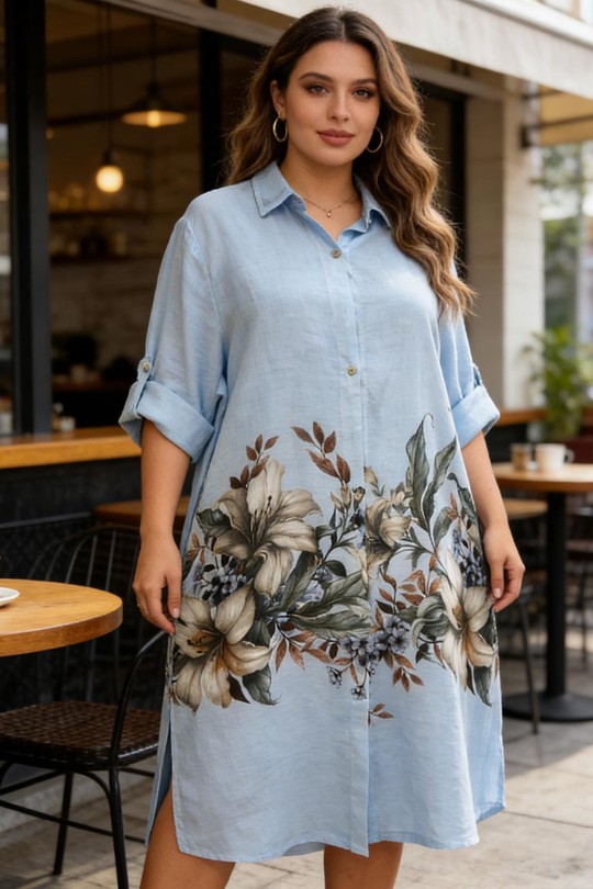 Robes mi-longues Femme Bleu ciel SUPER BELLE 093190 Efashion Paris