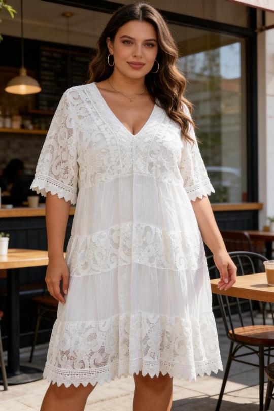 Midi dresses Women White SUPER BELLE 011553 Efashion Paris