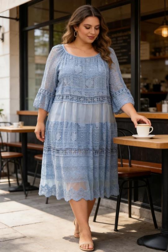 Robes mi-longues Femme Bleu jean SUPER BELLE 011540 Efashion Paris