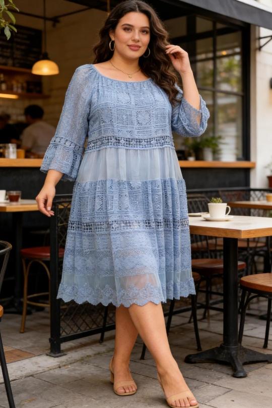 Robes mi-longues Femme Bleu jean SUPER BELLE 011540 Efashion Paris