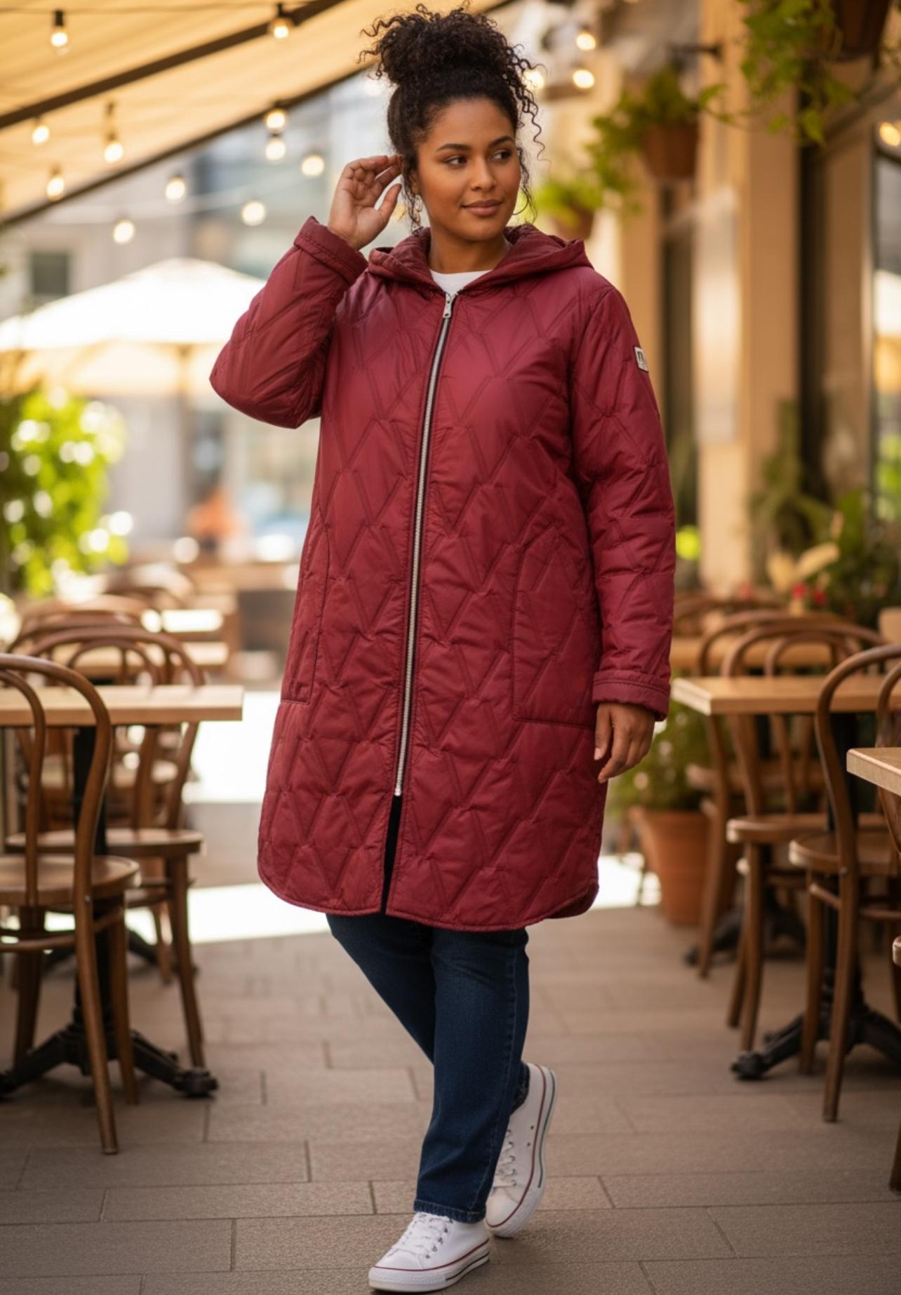 Doudounes Femme Rouge foncé SUPER BELLE 05343A #c Efashion Paris