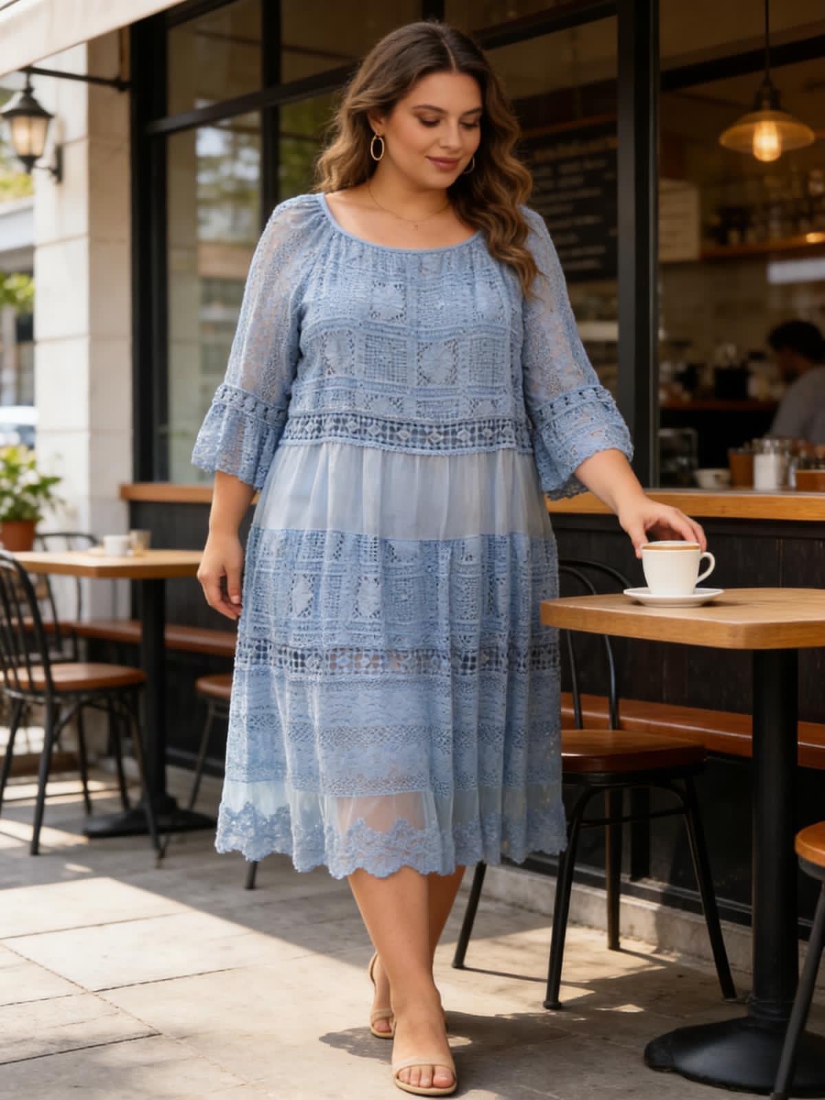 Robes mi-longues Femme Bleu jean SUPER BELLE 011540 #c Efashion Paris