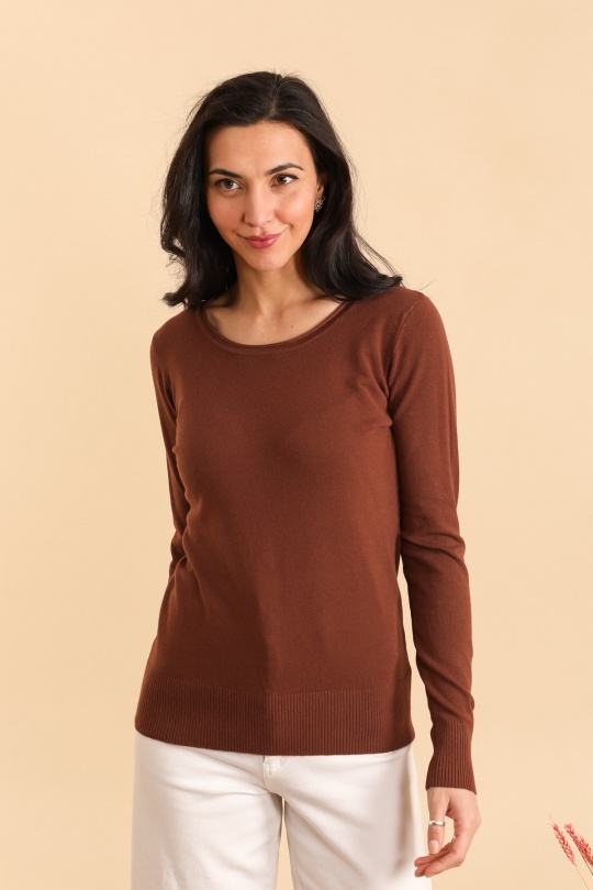 Pulls Femme Chocolat TANDEM TD1275 Efashion Paris