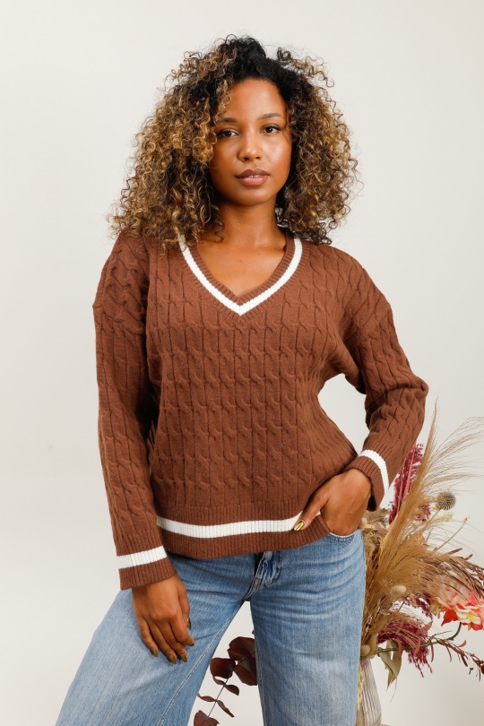 Jumpers Women Chocolate TANDEM TD1823 Efashion Paris