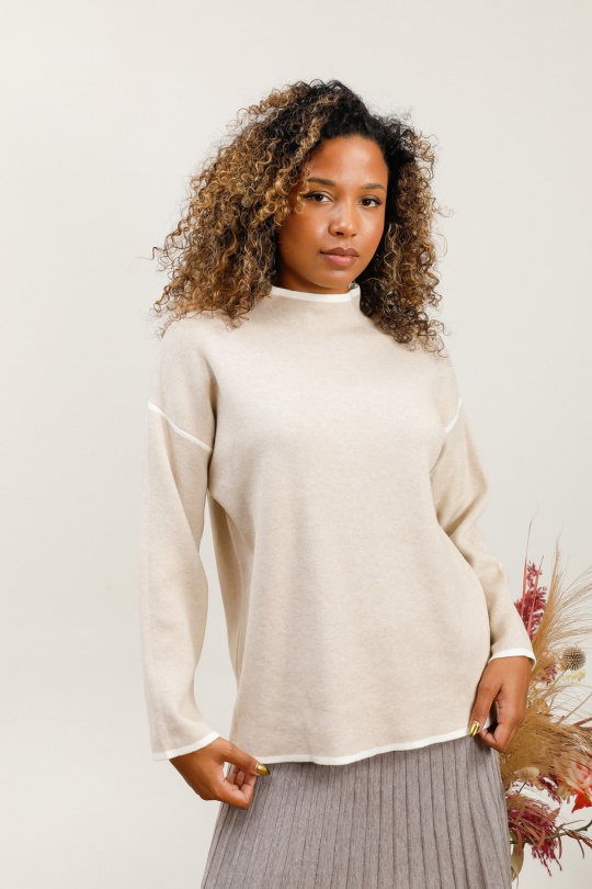 Jumpers Women Beige TANDEM TD1817 Efashion Paris