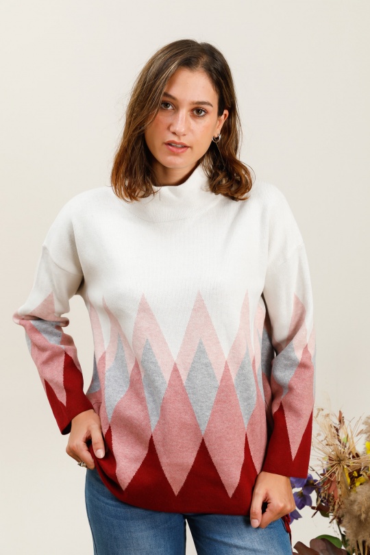 Jumpers Women Burgundy TANDEM TD2085 Efashion Paris