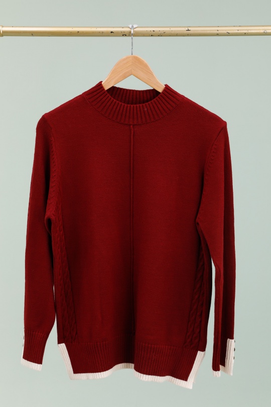 Pulls Femme Bordeaux TANDEM TD2077 Efashion Paris