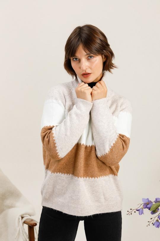 Maglioni Donna Beige TANDEM TD1820 Efashion Paris