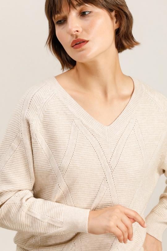 Jumpers Women Beige TANDEM TD1688 Efashion Paris