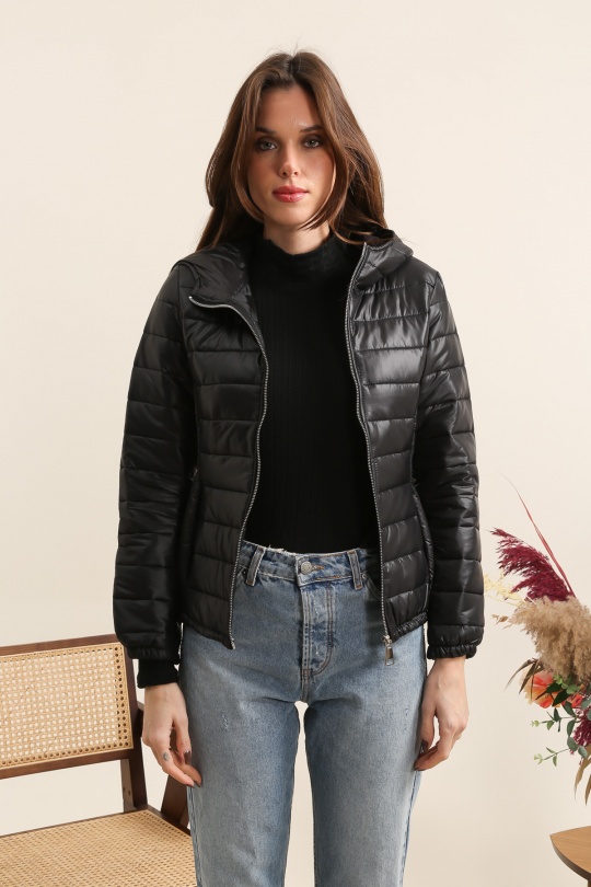 Doudounes Femme Noir QQ FASHION 1210 Efashion Paris