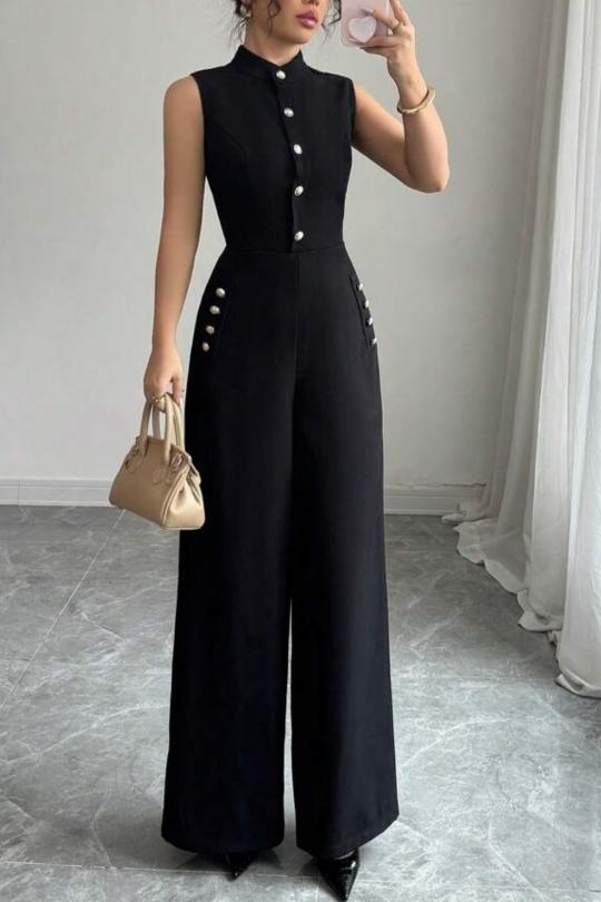Jumpsuits Women Black QQ FASHION 70191 Efashion Paris