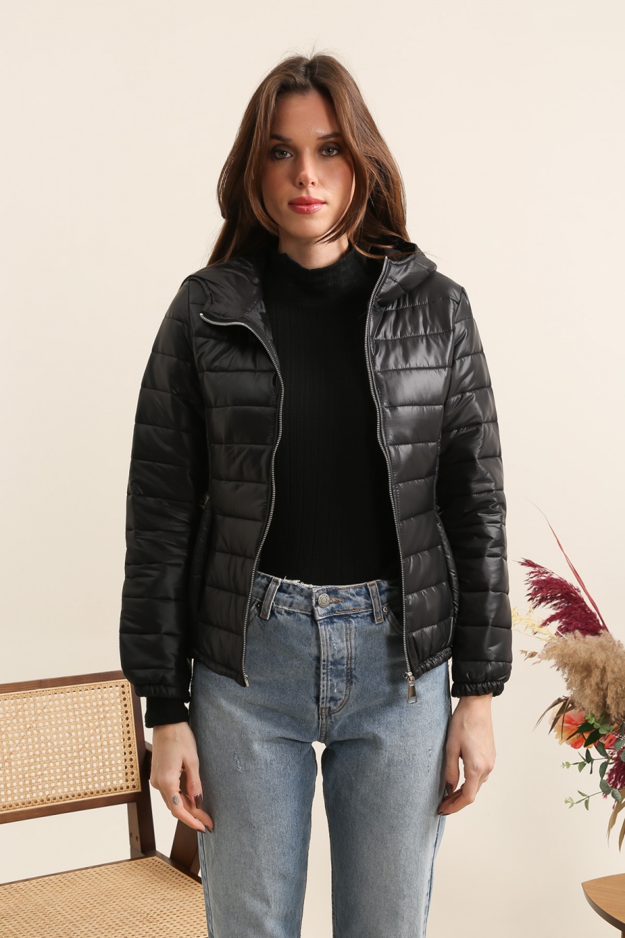 Doudounes Femme Noir QQ FASHION 1210 #c Efashion Paris