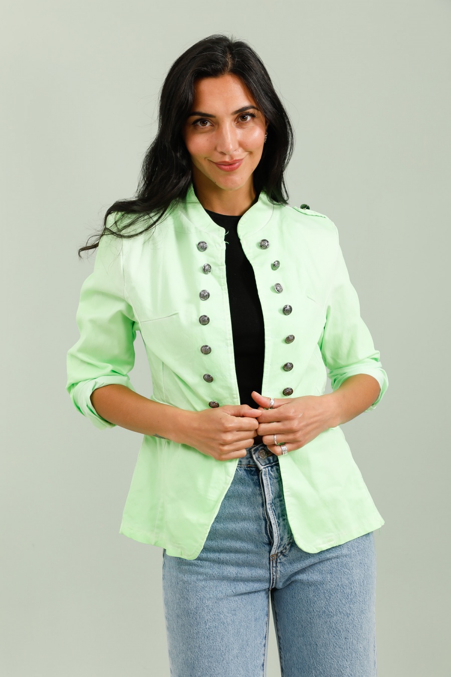 Vestes  Femme Vert fluo QQ FASHION 3289FLUO #c Efashion Paris