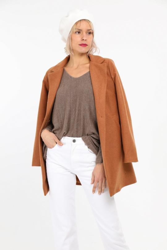 Manteaux Femme Noir LAURA & LAURENT 8679 Efashion Paris