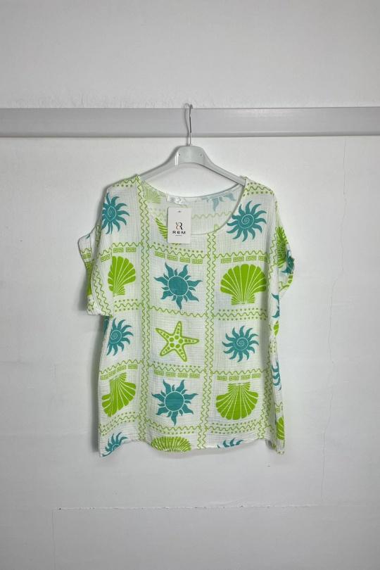 Tops Femme Vert pomme REM H25518 Efashion Paris
