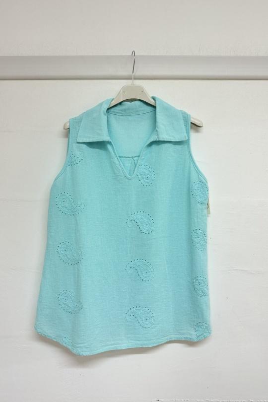 Débardeurs Femme Vert d eau REM D2582-1 Efashion Paris